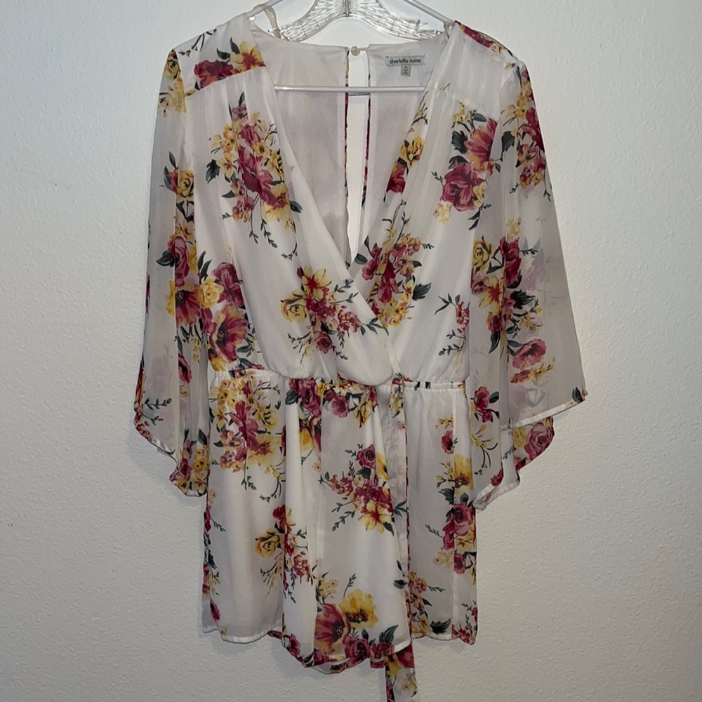 Flowy long sleeve floral romper